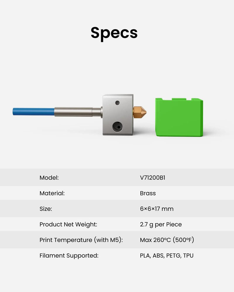 AnkerMake M5 Heizelement Set, vollständig montiert mit Düse, Heizblock, Heizkartusche, NTC-Thermisto