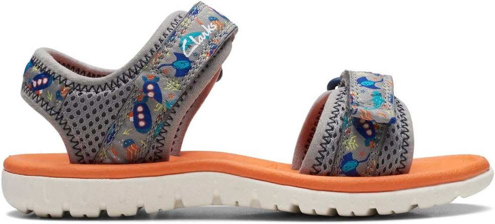 Clarks Mädchen Surfing Tide K Sandal 29.5 EU Grau, 29.5 EU Grau