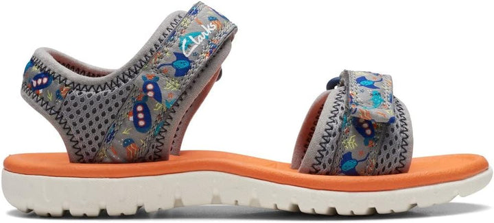 Clarks Mädchen Surfing Tide K Sandal 29.5 EU Grau, 29.5 EU Grau