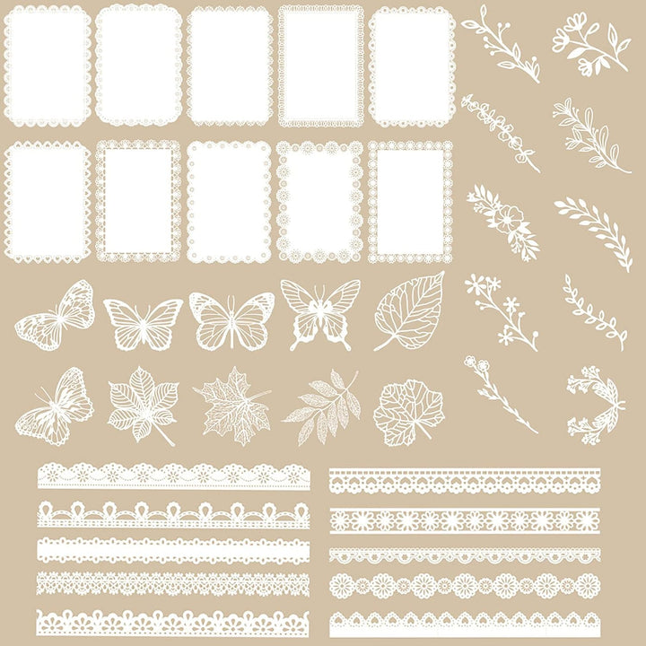 Scrapbooking Spitze Papier 40 Stücke Dekoratives Spitzenpapier Hohle Spitze Spitzenmuster für Scrapb