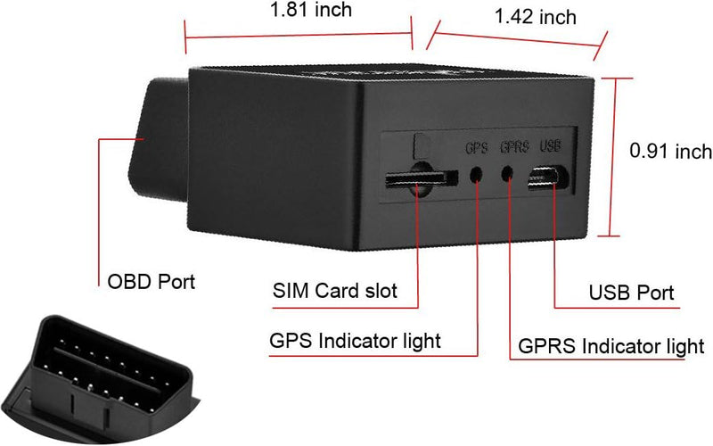 Winnes TK816 Auto GPS Tracker 4G OBD2 Wasserfest GPS Tracker, Geschwindigkeitsalarm, Geofence, koste