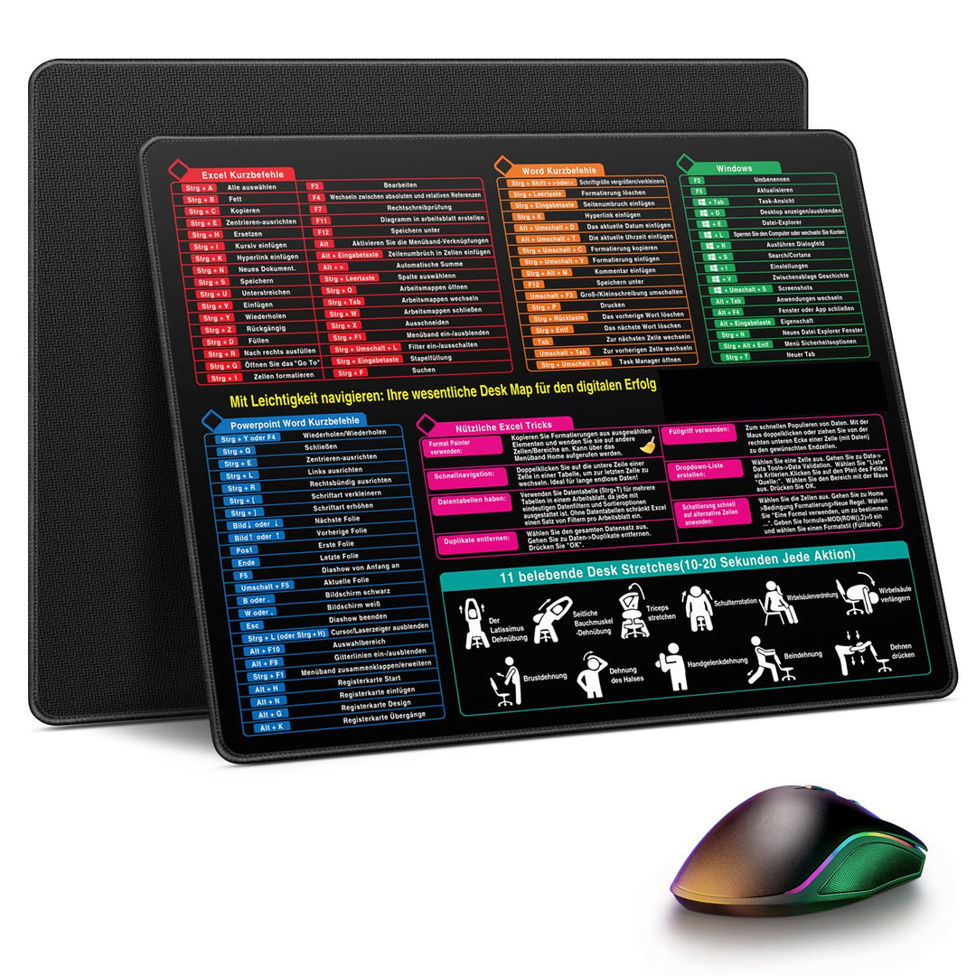 Gaming Mauspad 490 x 420 x 5 mm, Professionelle Mousepad für Esports, wasserdicht Hochpräzises Stoff