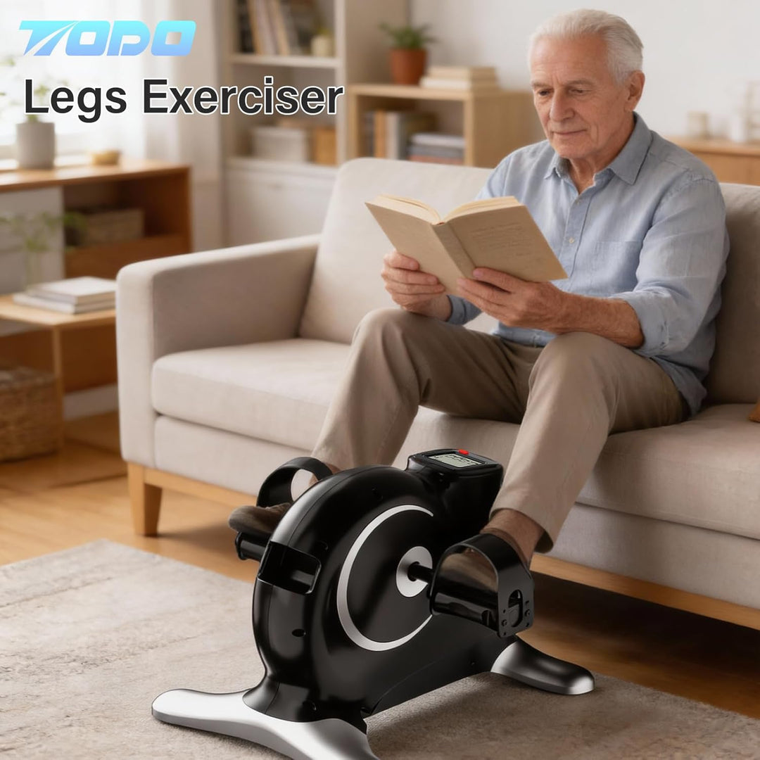 TODO Pedaltrainer für Senioren mit LCD-Display, Mini Bike Heimtrainer Schwarz, Verstellbarer Widerst