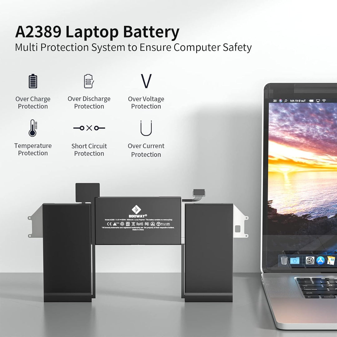 A2337 Laptop Akku, Egoway A2389 Replacement Battery for MacBook Air 13 inch A2337 M1 (2020), EMC 359
