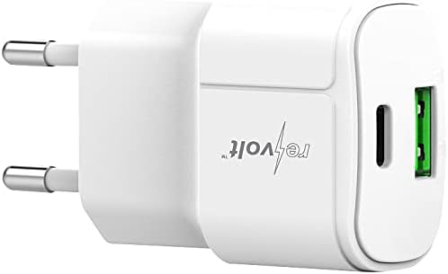 revolt 230-V-USB-Netzteil: Ultrakompakt. USB & Noteb.-Netzteil, USB-C/A, QC, PD, 30W, weiss 2er (Uni