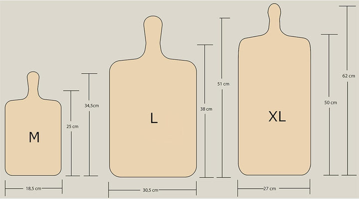 Die Schreiner - Christoph Siegel 3er Set Flammkuchenbrett - formschön & praktisch Grösse L, L