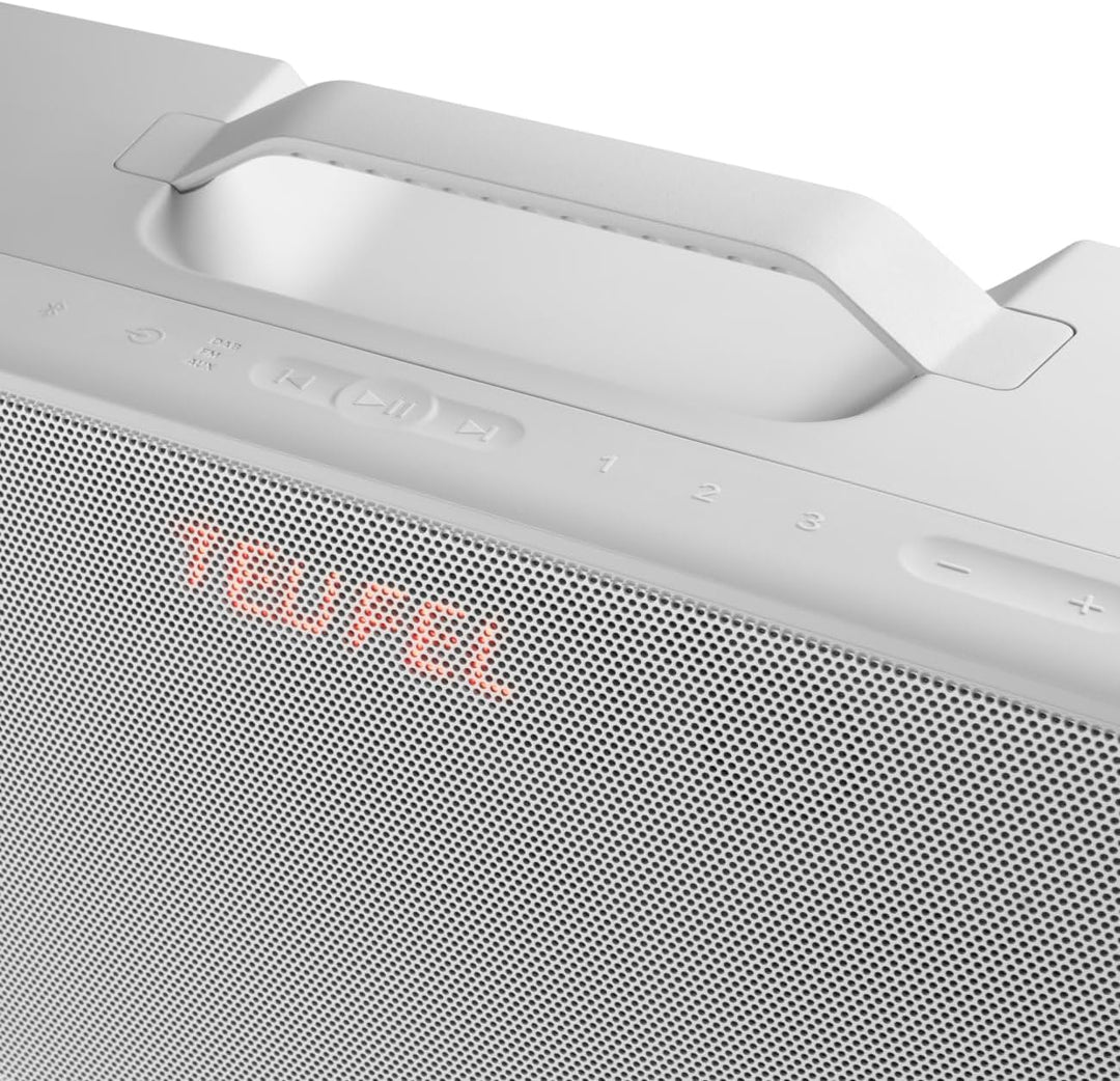 Teufel BOOMSTER 4 Robuster Bluetooth Lautsprecher mit 2.1-Stereo-System Soundsystem DAB+ und FM-RDS-