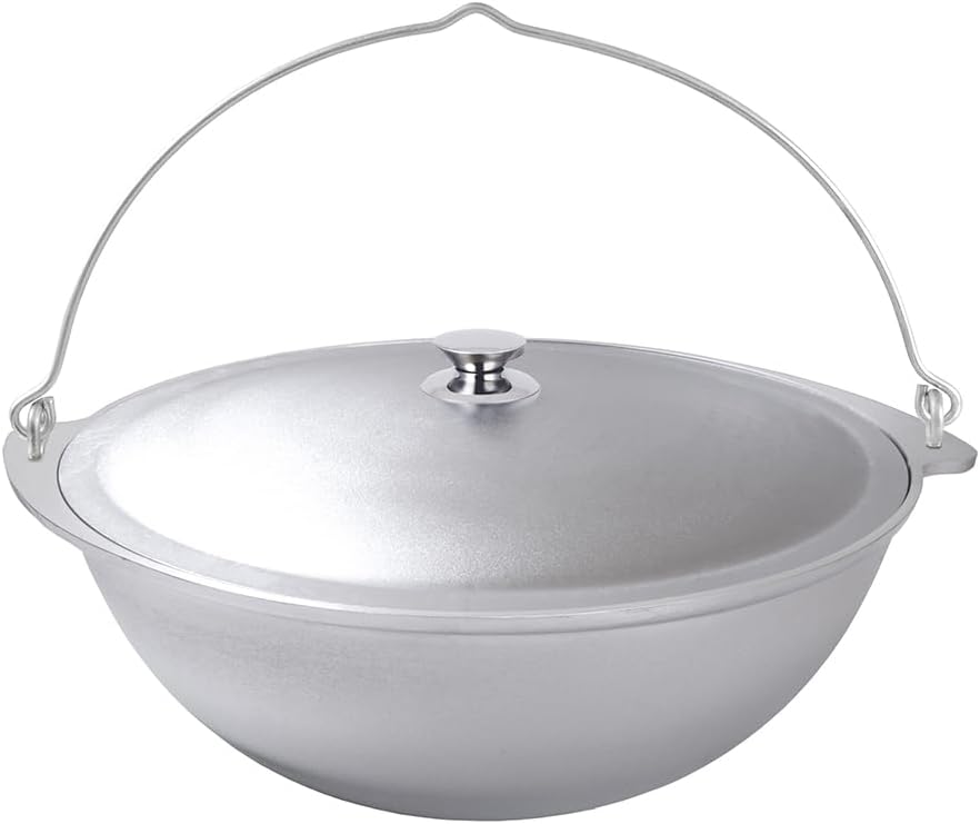Kukmara Kazan Asien Topf Tatarskij mit Bügel und Deckel Kasan WOK 6 Liter für CAMPING Aluguss