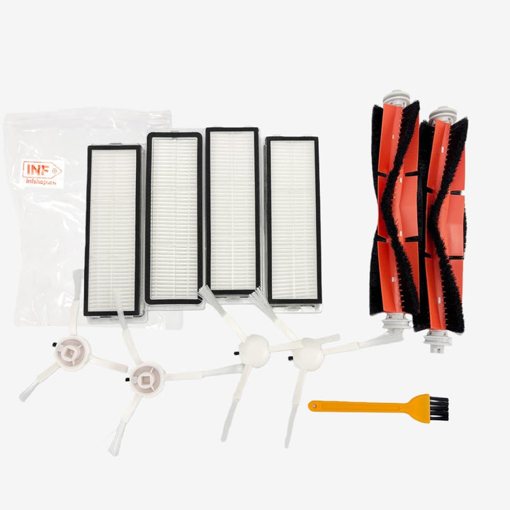 INF Ersatzteile Zubehör für Dreame Bot D10 Plus RLS3D, Vakuumzubehör, 2 x Hauptbürste, 4 x Filter, 4