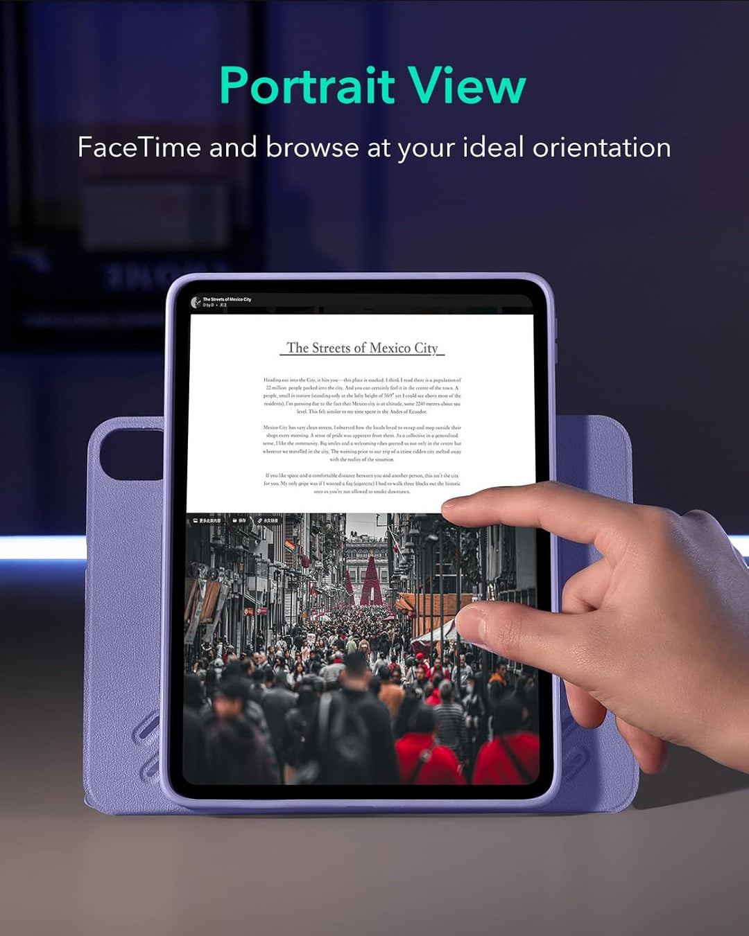 ESR Hülle für iPad Air 11 Zoll M4/M3/M2, iPad Air 8/7/6/5/4 (2026/2025/2024/2022/2020), drehbare Hül