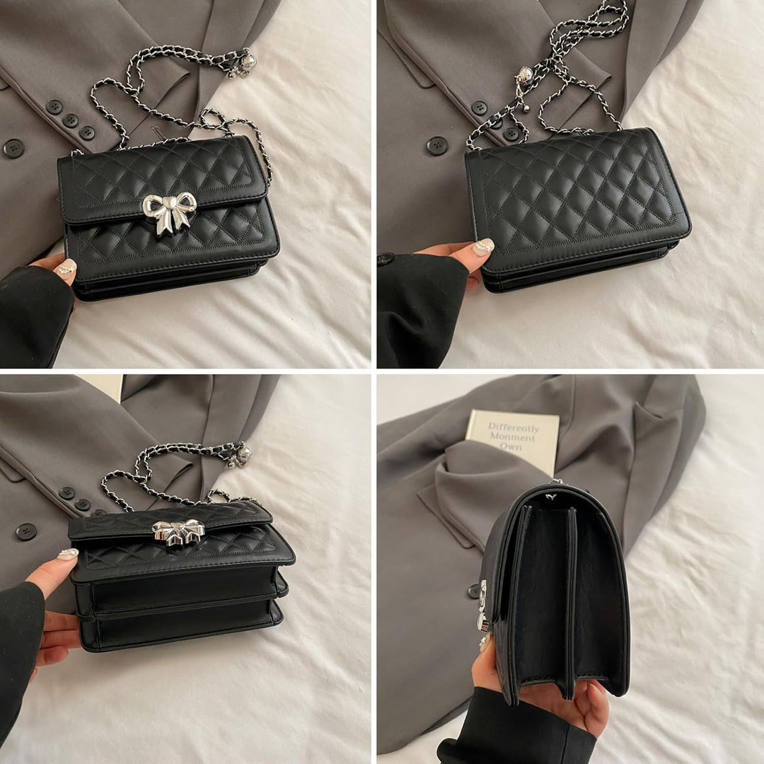Travistar Damen Umhängetasche Kleine - Kette Schulterriemen Crossbody Bag - Lingge Tasche Schulterta