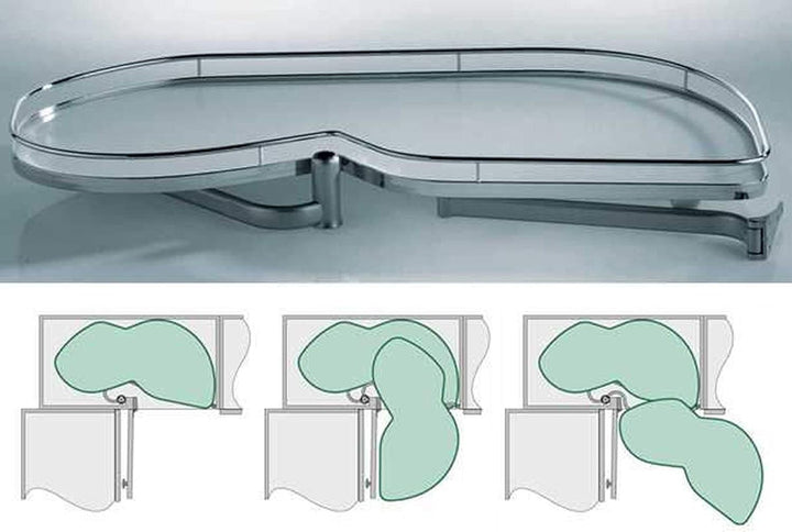 Kesseböhmer Eckschrank Schwenkauszug LeMans II 450 mm Rechts Eckschrank Beschlag inkl. Antirutschmat