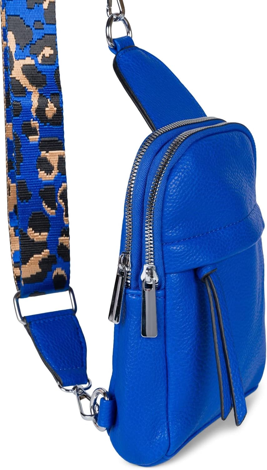 styleBREAKER Damen One Shoulder Rucksack, gemusterter Schultergurt, Einfarbige Crossbody Bag, Cityru