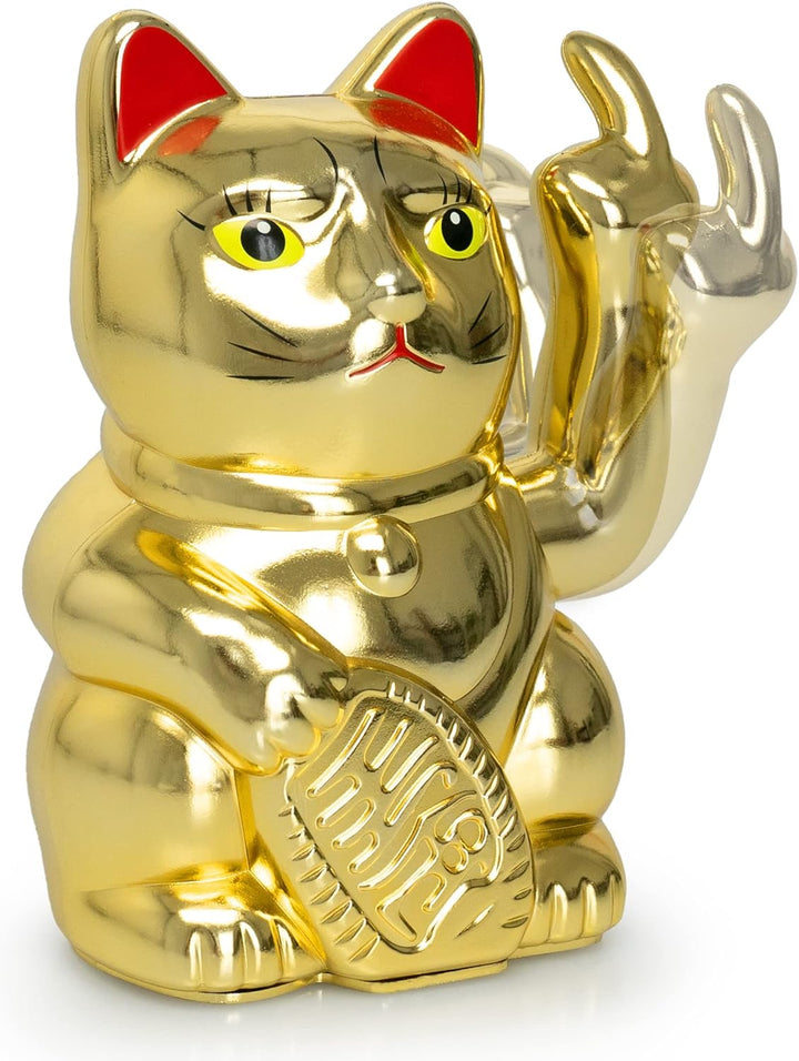 ANGRY CAT - Winkekatze Lucky CAT - Lustige winkende Katze - japanische Winkkatze - Dekoartikel Wacke