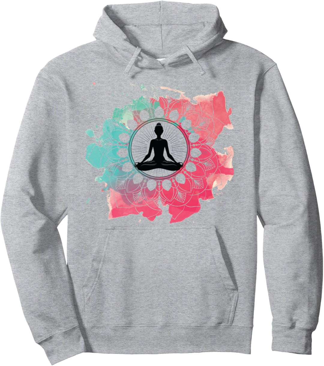 Mediation Lotussitz, Lotus Blume, Namaste Geometrie Pullover Hoodie
