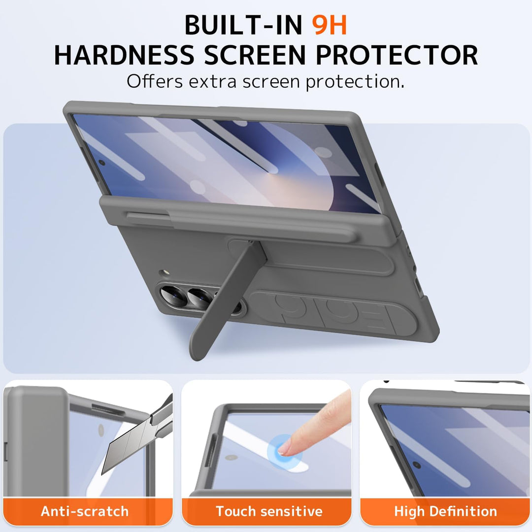 NINKI für Samsung Galaxy Z Fold 5 Ständer Hülle mit eingebautem Displaysschutzfolie Samsung Fold 5 H