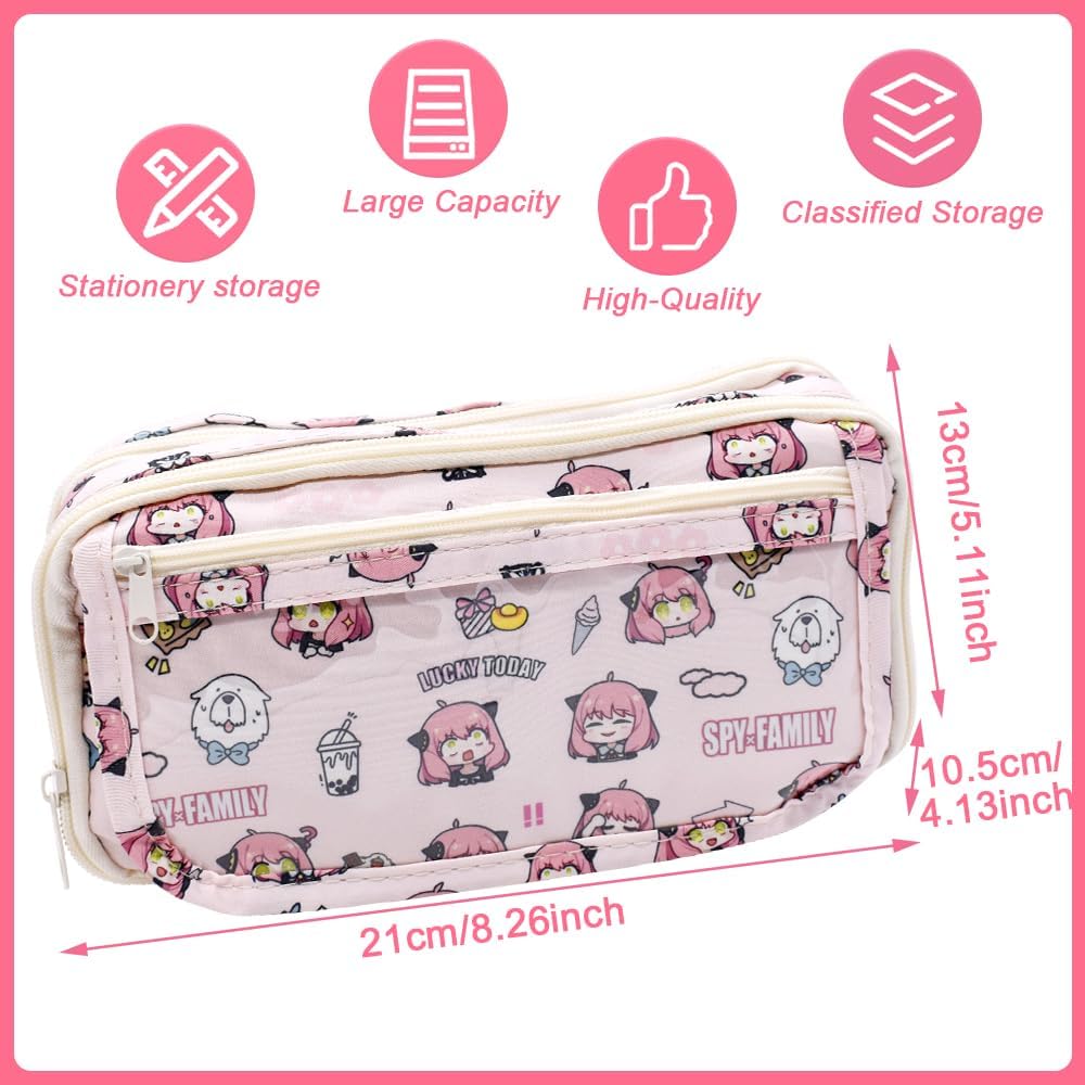 Spy Family Federmäppchen, Unisex Spy Family Exquisite Beautiful Pencil Case, Grosse Briefpapier Gesc