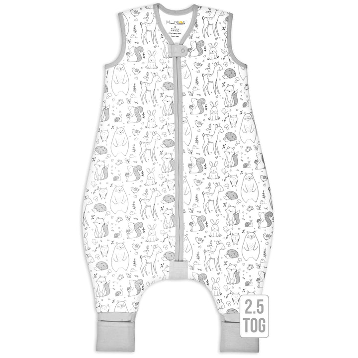 Baby Schlafsack mit Füsse 1.0 TOG, Ganzjahres Schlafsack, Bio-Baumwolle Baby Schlafsäcke ohne Ärmeln