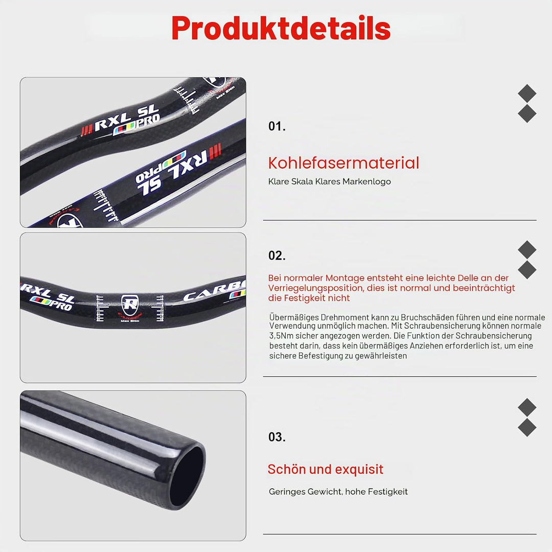 riser lenker mountainbike RXL SL 25.4mm MTB lenker carbon downhill mountainbike lenker 3K glänzend s