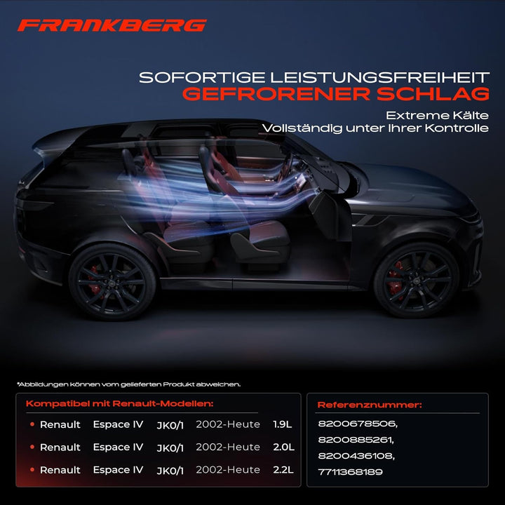 Frankberg Klimakompressor Klimaanlage 2-Polig Kompatibel mit Espace IV JK0/1 1.9L 2.0L 2.2L MPV 2004