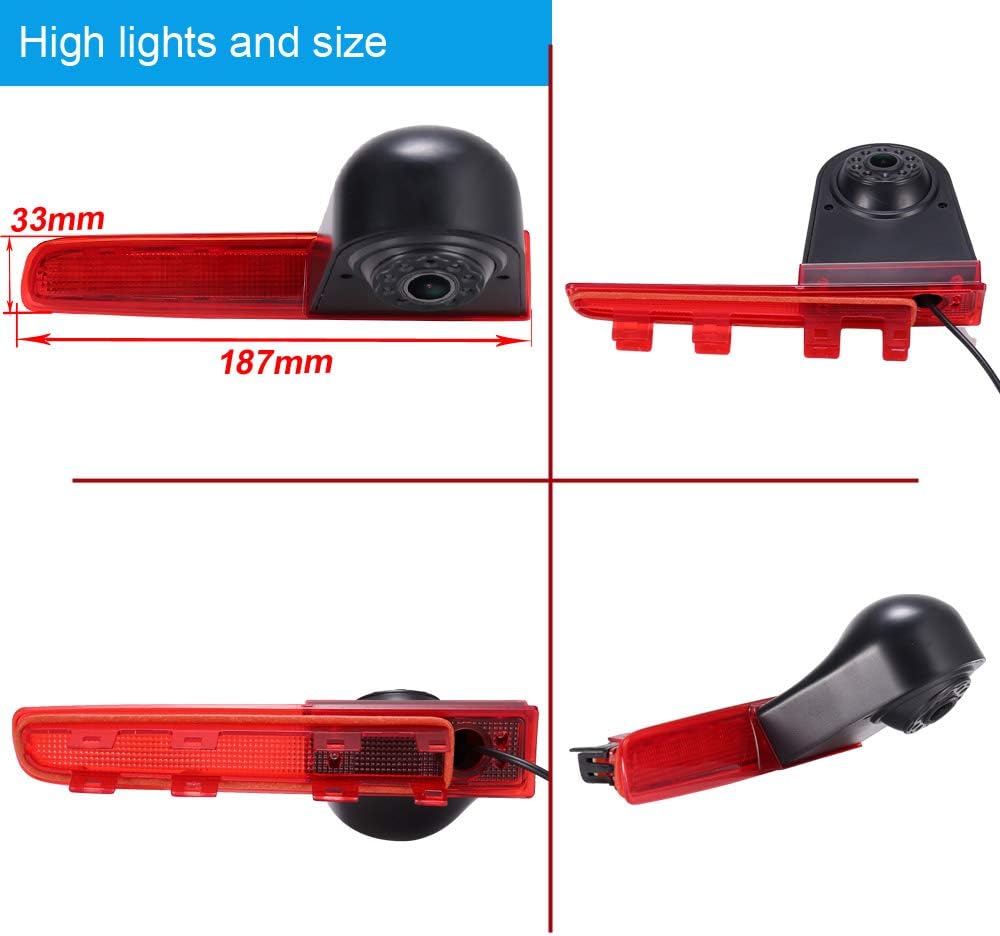 「18mm Linse Top Qualität Rückfahrkamera + 7 Zoll TFT LCD Bildschirm Monitor」Bremsleuchte Auto Dach R