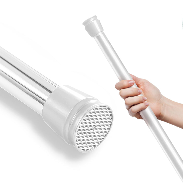 Teleskopstange ausziehbar (weiss, 70-120 cm) Kein Bohren & Rost, rutschfest, verstellbar Duschvorhan