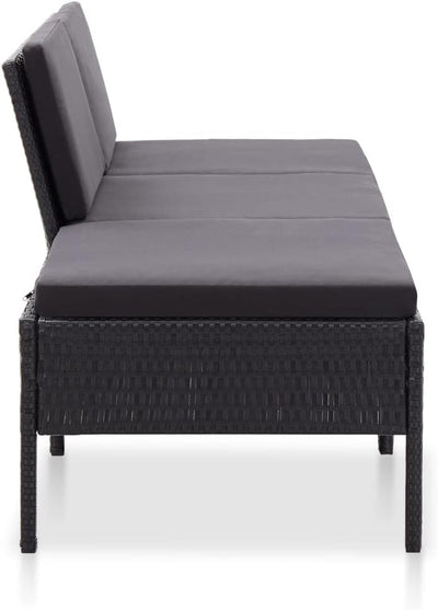 homiuse 3 Stück Garten Lounge Set mit Auflagen Balkonmöbel Set Gartenmöbel Set Terrassenmöbel Outdoo