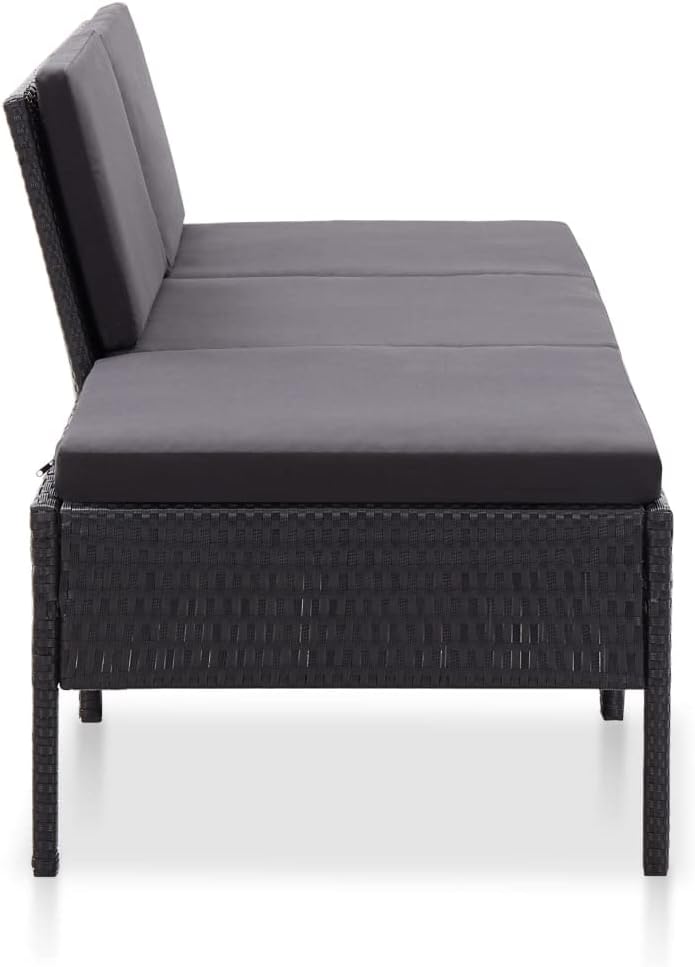 homiuse 3 Stück Garten Lounge Set mit Auflagen Balkonmöbel Set Gartenmöbel Set Terrassenmöbel Outdoo