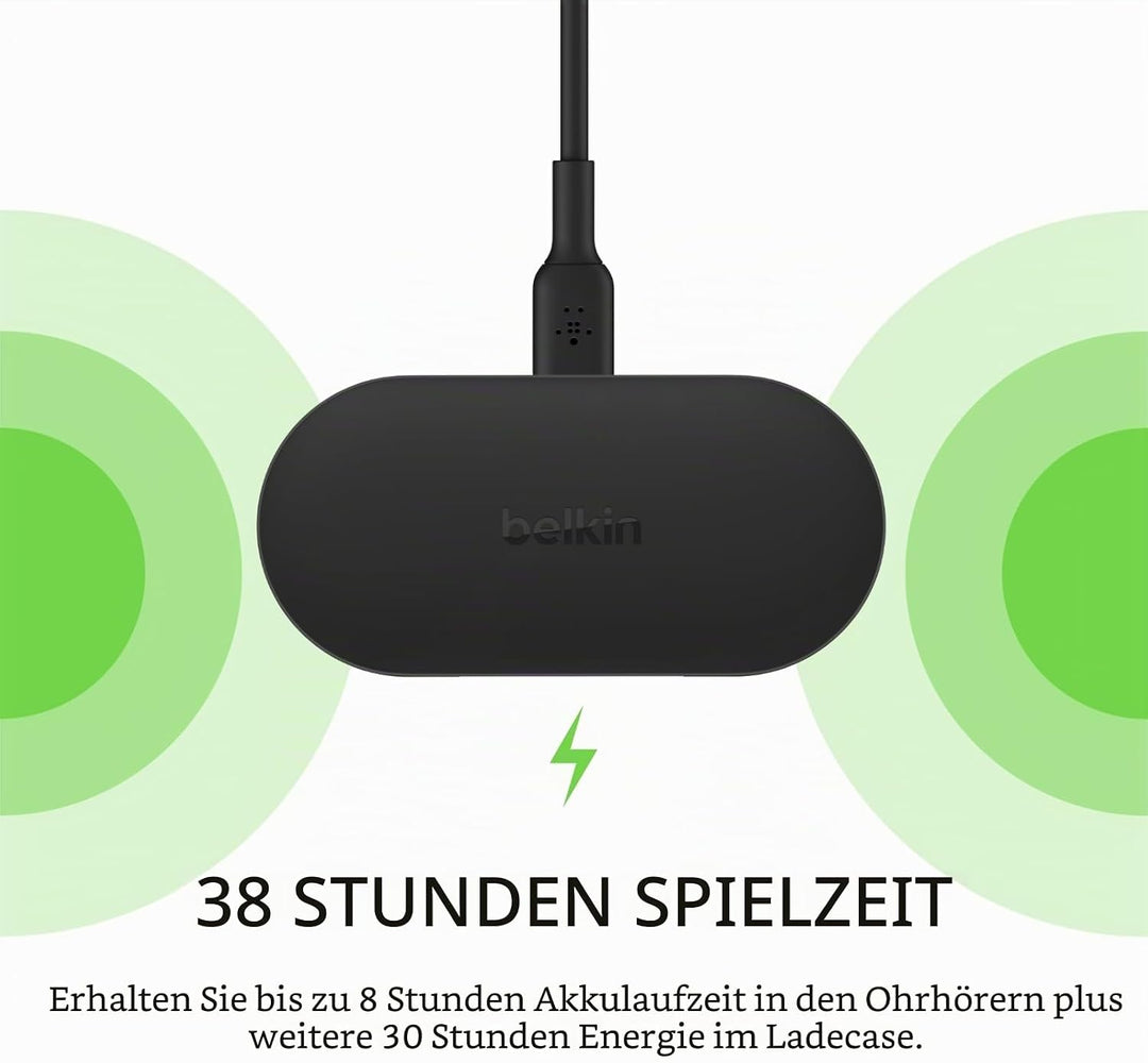 Belkin SOUNDFORM Play True Wireless In-Ear-Kopfhörer, Kopfhörer kabellos, 3 EQ-Voreinstellungen, sch