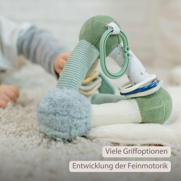 Nattou Lapidou Weiche Aktivitätspyramide - Motorikwürfel - Plüsch-Dreieck - Entwicklungsspielzeug -