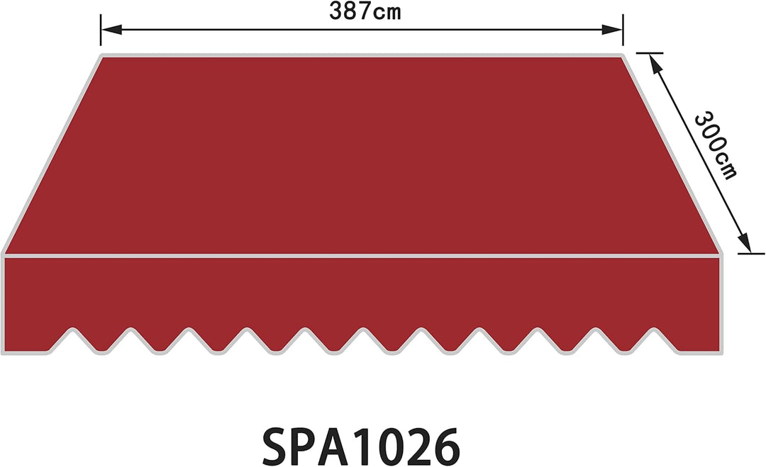 home Trends Markisenstoff 4m Markise mit Volant 4 x 3 m Markisenbespannung ersatzstoff 387 x 300cm B