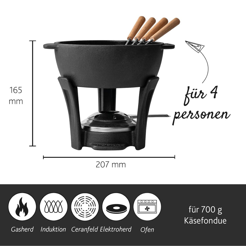 BOSKA Fondue Set Party Pro 1.1L - Fondue Set - Fondue - Käsefondue - Fondue Pot