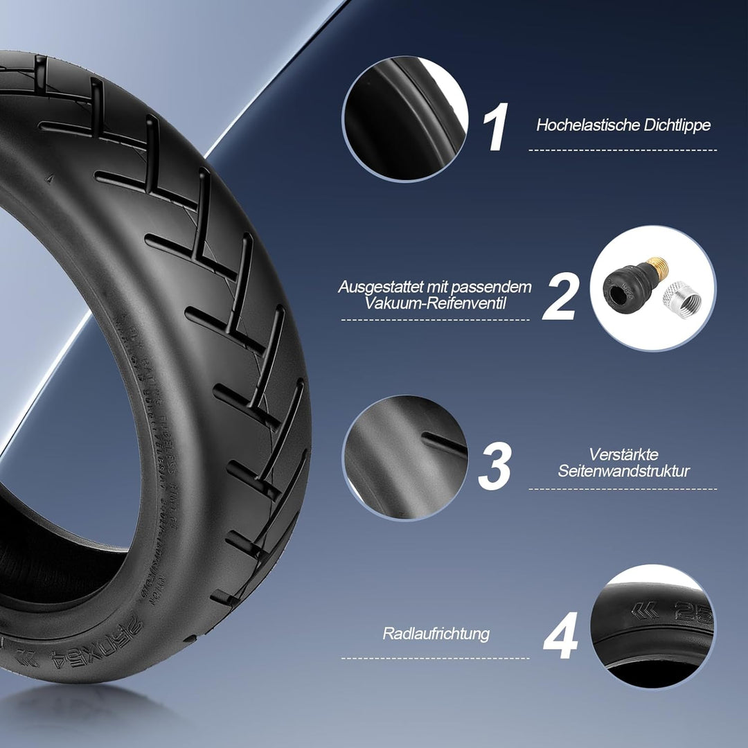 VOLOHAS 250 * 54 schlauchloser Reifen 10 Zoll Tubeless Reifen für Xiaomi 4Pro/4Lite Elektroroller Zu