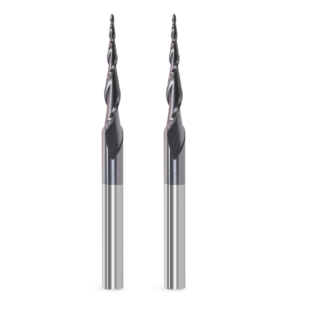 Trvoxviq Kugelkopffräser Konische Fräser für Oberfräse CNC, 6mm Schaft 2 Flöten Schaftfräser HRC55 S