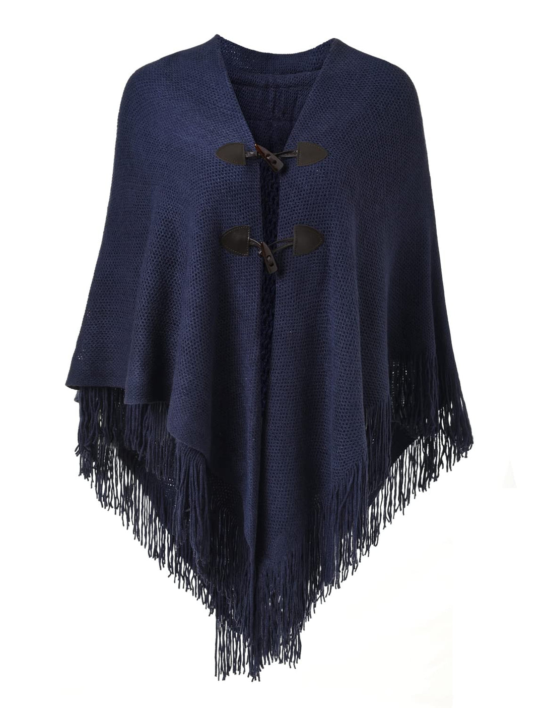 Ferand Damen Poncho Locker sitzender Cape Schal mit offener Vorderseite für Herbst und Winter Marine
