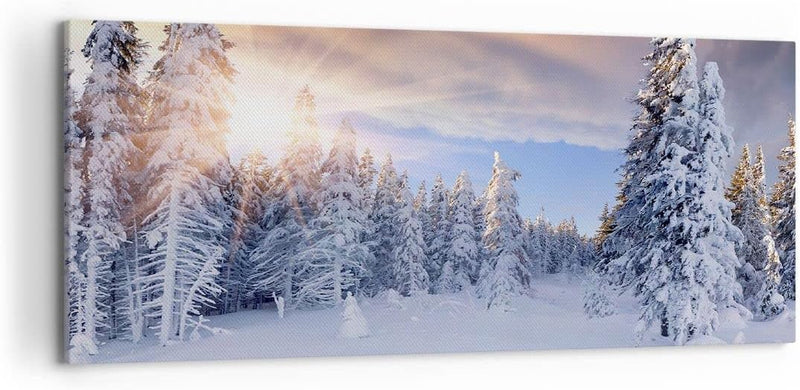 Wandbilder Dekoration Wohnzimmer Abenteuer alpen winter schnee Panorama Bilder auf Leinwand 120x50cm