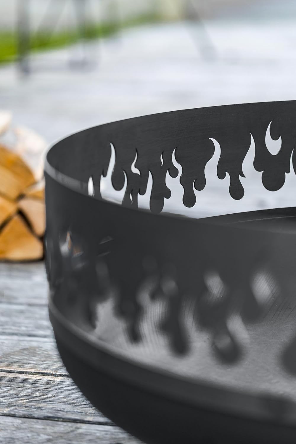 Cook King Feuerschale „FIRE“ 80 cm Feuerstelle Grill BBQ Feuerkorb Stahl Feuerwanne Gartengrill Gril