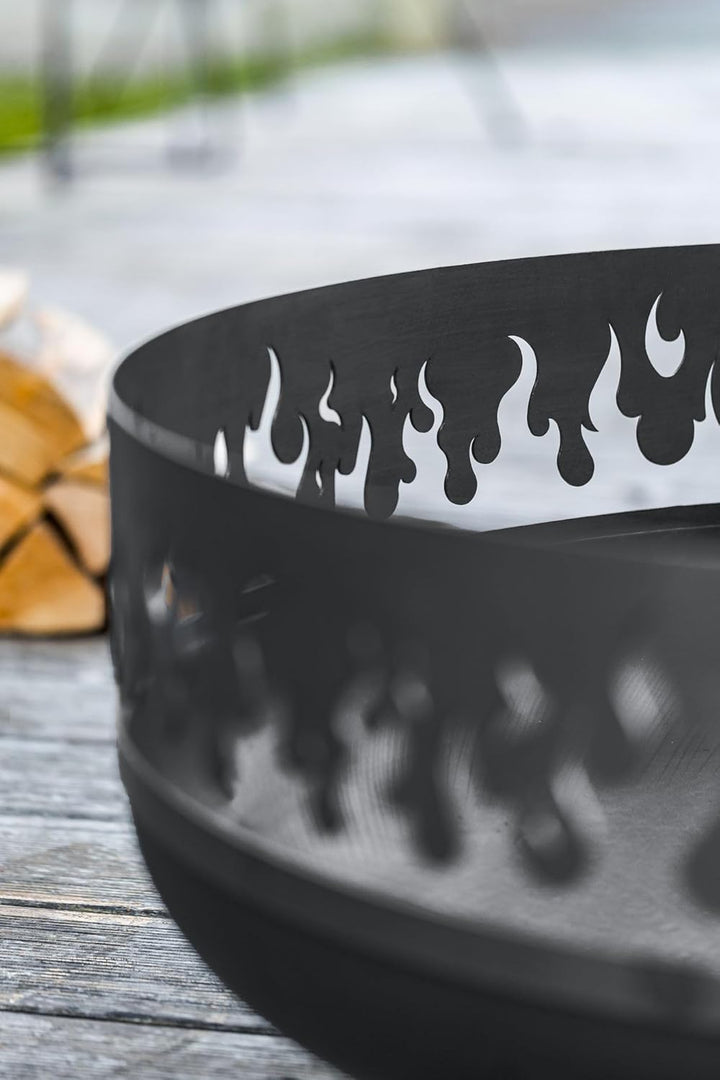 Cook King Feuerschale „FIRE“ 80 cm Feuerstelle Grill BBQ Feuerkorb Stahl Feuerwanne Gartengrill Gril