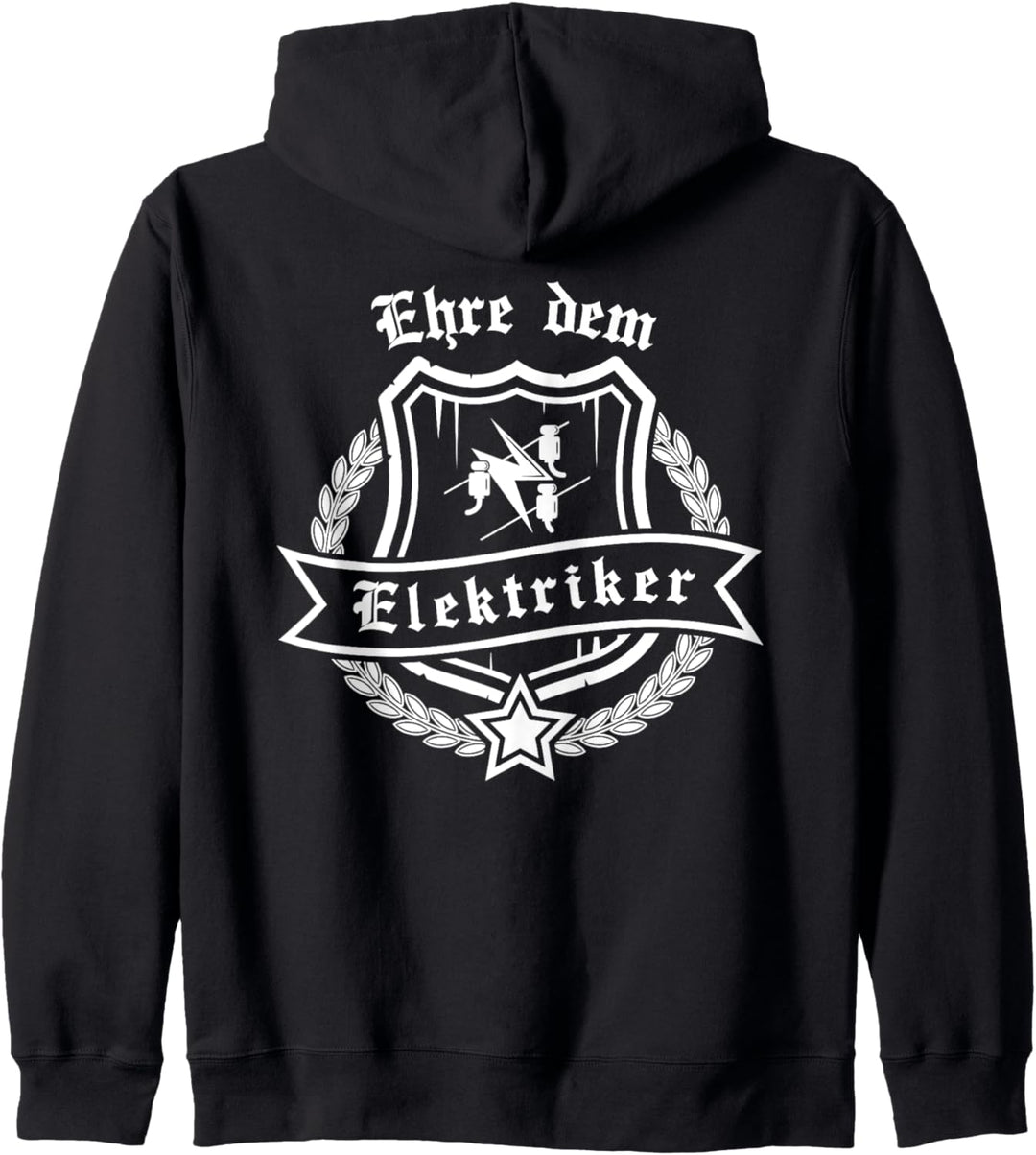 Ehre dem Elektriker mit Zunftwappen und Ehrenkranz Kapuzenjacke