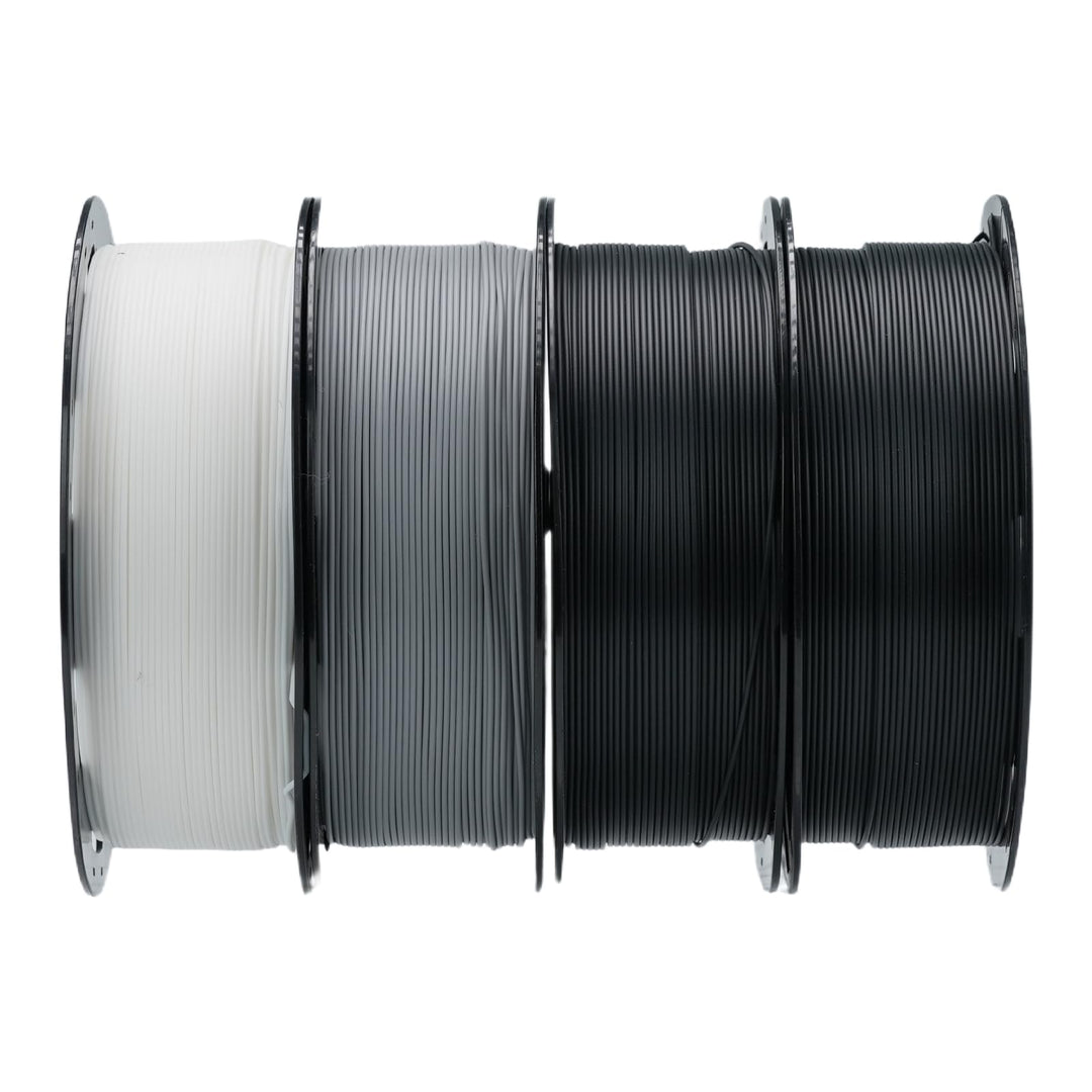 Creality Ender PLA Filament 1,75mm, 2 Schwarz-Weiss-Grau, 4er-Pack 1kg Spulen, Massgenauigkeit ±0,03