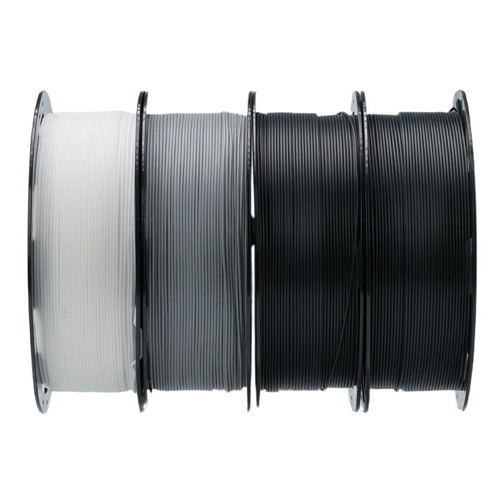 Creality Ender PLA Filament 1,75mm, 2 Schwarz-Weiss-Grau, 4er-Pack 1kg Spulen, Massgenauigkeit ±0,03