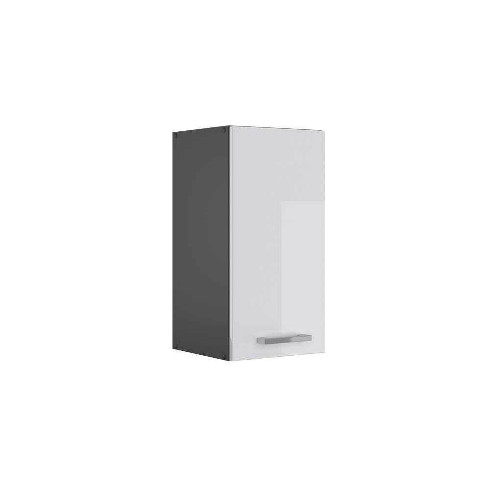 Vicco Hängeschrank R-Line, hängender Küchenschrank, Weiss Hochglanz/Anthrazit, 30 cm Weiss Hochglanz
