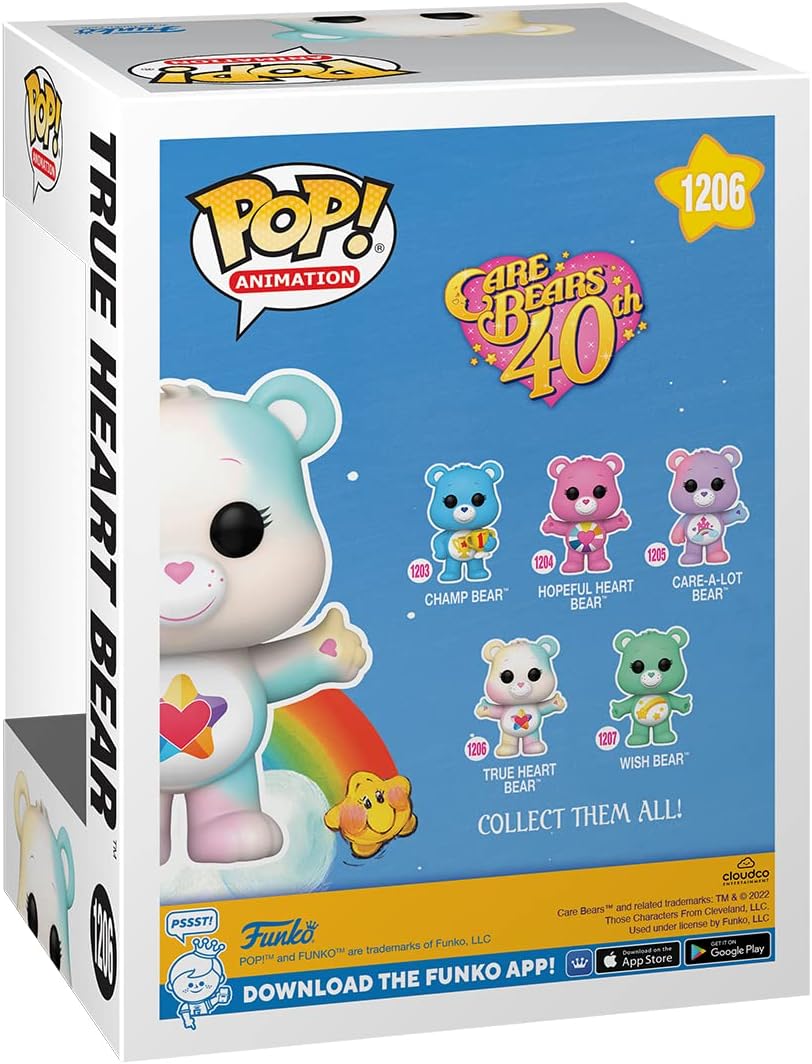Funko Pop! Animation: CB40- True Heart Bear - Transluzent CH - Care Bears - Vinyl-Sammelfigur - Gesc
