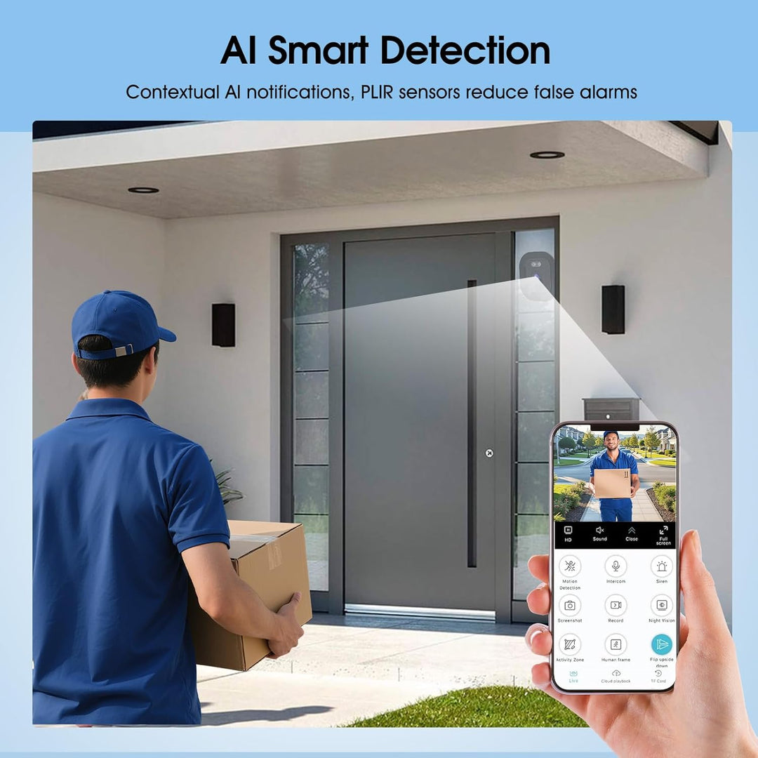 Fensterkamera 2,4 GHz & 5 GHz Dual-Band 3MP 2K WLAN Überwachungskamera Innen mit KI-Farbnachtsicht,