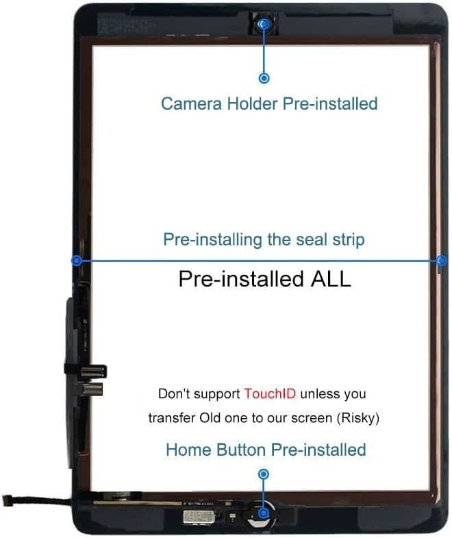JPUNG Digitizer für iPad 9 Display Touchscreen 10.2'' 2021,für 9. Gen A2602 A2603 A2604 A2605 Ersatz