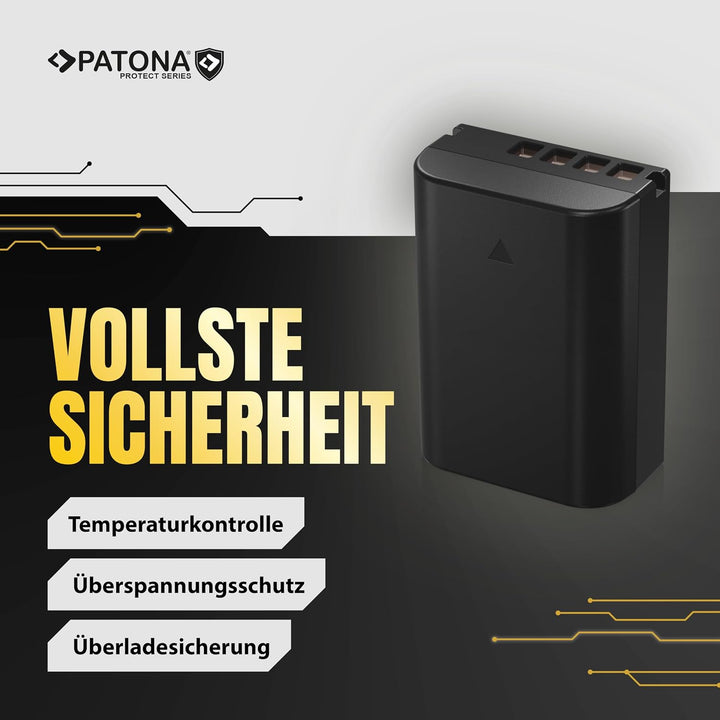 PATONA Protect BLX-1 Akku (2400mAh) mit NTC-Sensor und V1 Gehäuse - für OM-1 1x BLX1, 1x BLX1