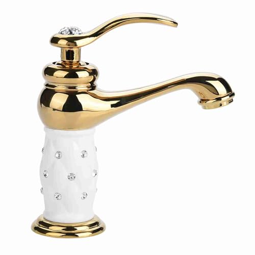 Wasserhahn Messing mit Diamant Heisses Kaltes Wasserhahn Waschbecken Ersatzteil für Badezimmer Küche