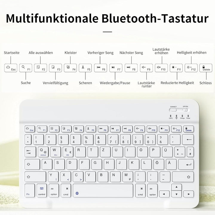 Tastatur Hülle für iPad 10. Generation 10,9" 2022 & iPad 11th Gen A16 2025 mit Stifthalter, TPU Rück