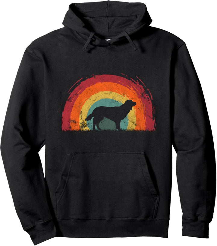Kleiner Munsterlander Zeiger Vintage Rainbow Dog Herren Damen Pullover Hoodie