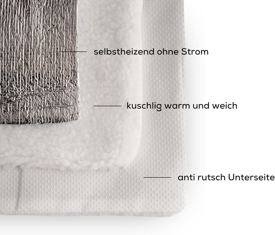 Minty&Marla® | Selbstheizende Katzendecke I 60x45cm I Heizdecke ohne Strom I Katzen Wärmedecke I Wär